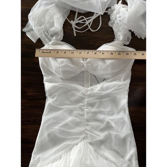 Women's Celeste Maxi Party Wedding White Dress Fashion Nova Size X-Small NWT - Picture 14 of 16